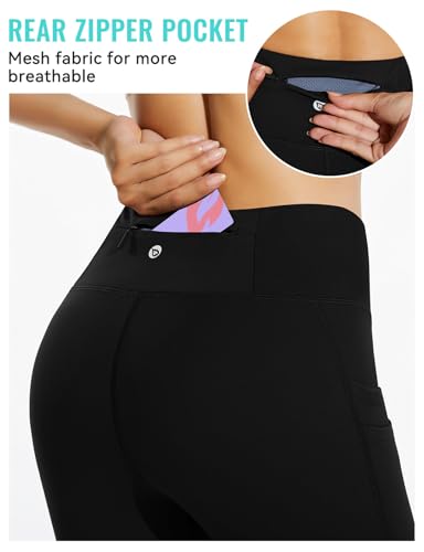 baleaf Women's Fleece Lined Leggings Water Resistant Thermal Winter Warm Tights High Waisted with Pockets Running Gear