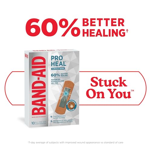 BAND-AID Brand Hydro Seal Adhesive Waterproof Bandages, Hydrocolloid Gel Patch for First Aid Support Better Healing for Mi...