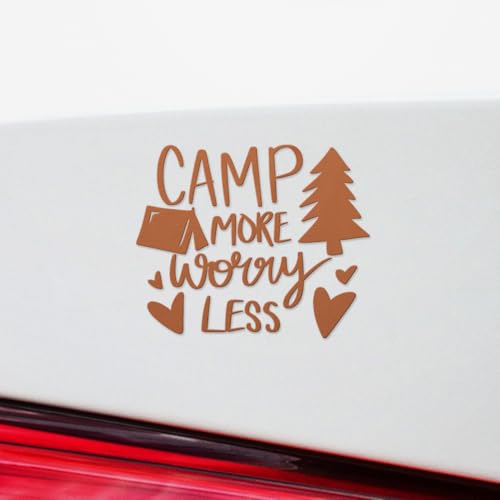 Decal Stickers of Camping Camp More (Nut Brown) (Set of 2) Premium Waterproof Vinyl Decal Stickers for Laptop Smartphone C...