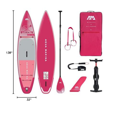 Aqua Marina Coral Touring 11' 6" Inflatable Stand Up Paddle Board Raspberry