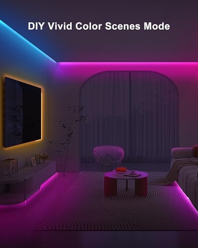Tatazone 32.8ft Bluetooth RGB COB Led Strip Lights with Remote, Dimmable Smart App Led COB Light Strip, Color Changing Mus...