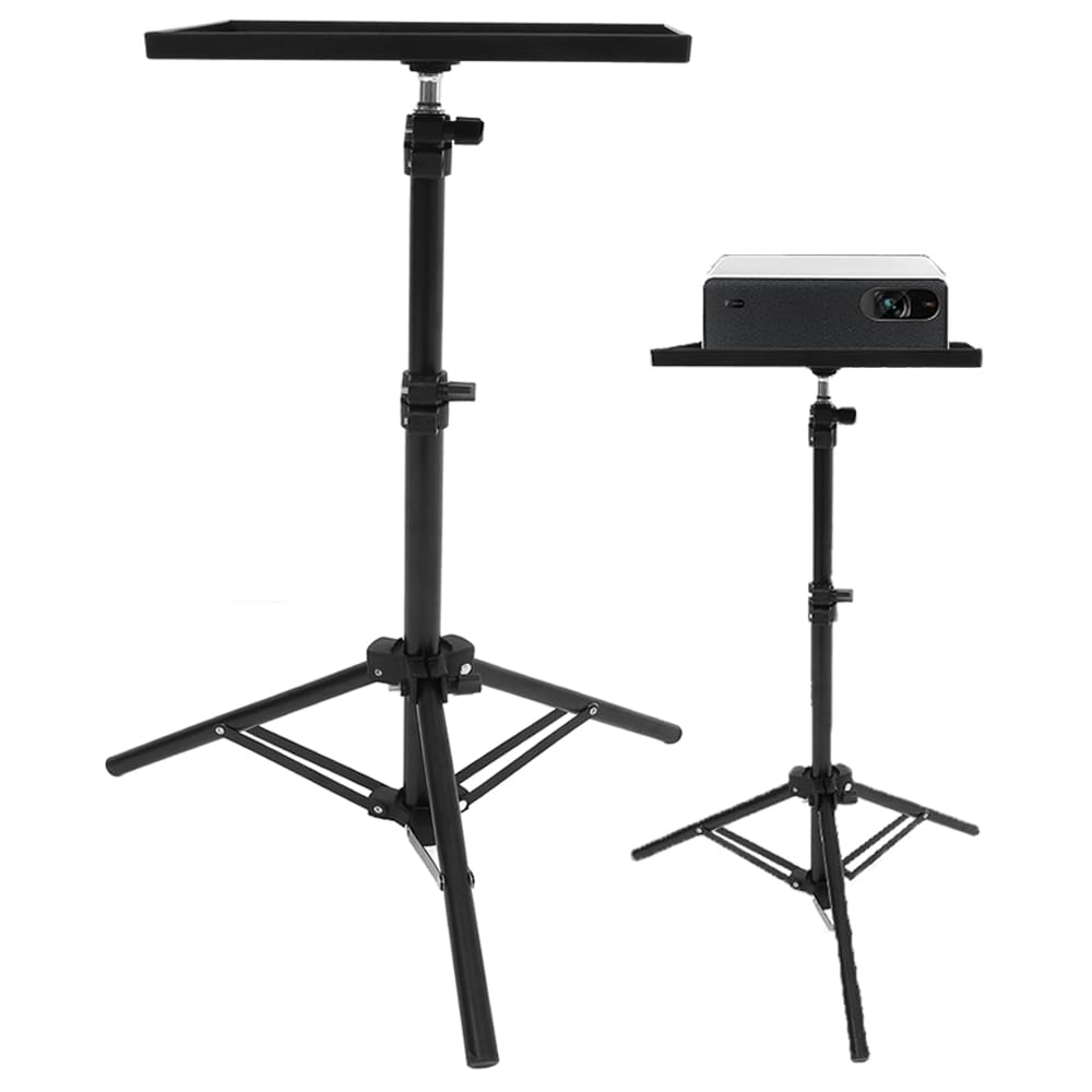 MAGICLULU Projector Stand Tripod 44.88 Inch Height Adjustable Tripod Stand Portable Projector Table with Tray for Office Home Movie Equiqment (Tray Size 7.09 x 9.84Inch)