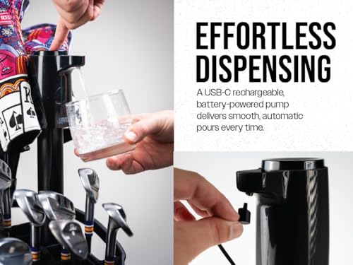 Pins & Aces Golf LiquorStick 3.0 - Electric Drink Dispenser, Rechargeable, Stainless Steel - Holds Up to 750ml - Keep Your...