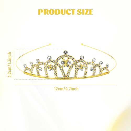 inSowni 8 Pieces Gold Metal Sparkly Rhinestone Princess Tiara Crown Headbands Wedding Birthday Party Prom Headpieces for W...
