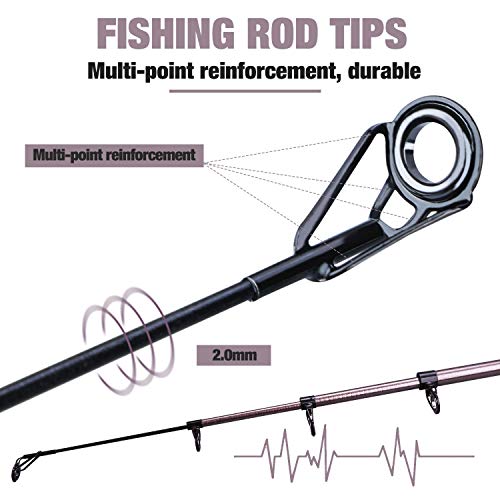 Sougayilang Telescopic Fishing Rod - 24 Ton Carbon Fiber,CNC Machined Reel Seat, Comfortable EVA Handle, Travel Fishing Ro...