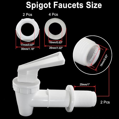 Biaungdo Replacement Water Cooler Faucet Bottle Jug, 2 Sets BPA-Free Plastic Water Spigot Spout Beverage Water Crock Dispe...