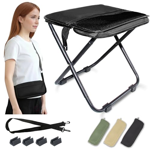 COMELY Portable Folding Chair for Outdoors: Heavy Duty Camping Stool for Adults, Compact Ultralight Collapsible Stools for...