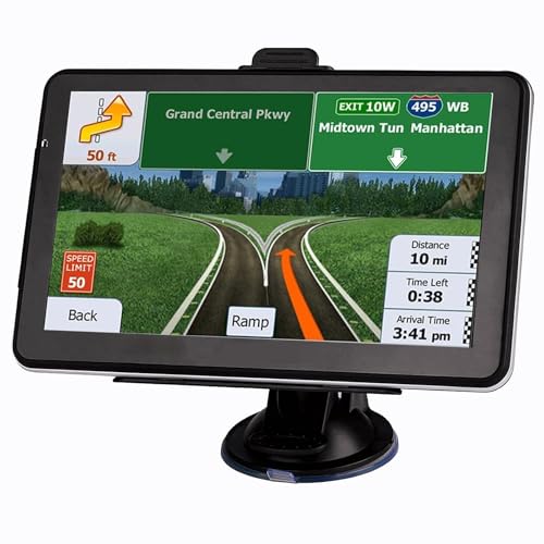 LONGRUF GPS Navigation for Car, Latest 2026 Map 7 inch Touch Screen Car GPS, Voice Turn Direction Guidance, Support Speed ...