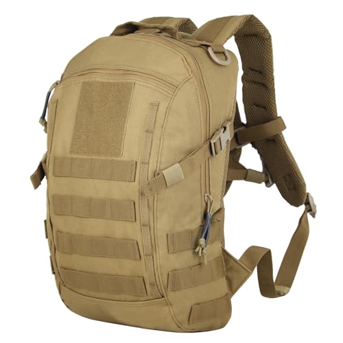 Koisgext Small Tactical Backpack 12L Molle Bag Rucksack Army Daypack Military Daypack for Outdoor,Hiking (Tan)