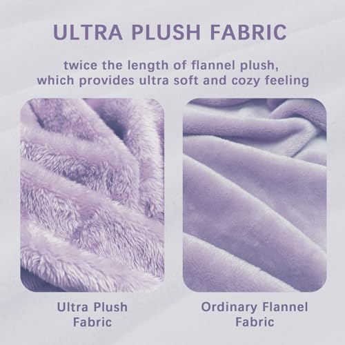 Whale Flotilla Extra Large Lilac Throw Blanket for Couch, Decorative Soft Warm Fleece Bed Blankets, Plush Fluffy Thick Sof...