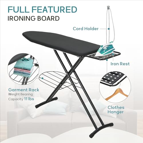 Ironing Board 48x15 in, RAINHOL Large Heavy Duty Ironing Boards Full Size with Pad and Cover, Height Adjustable Iron Stand...