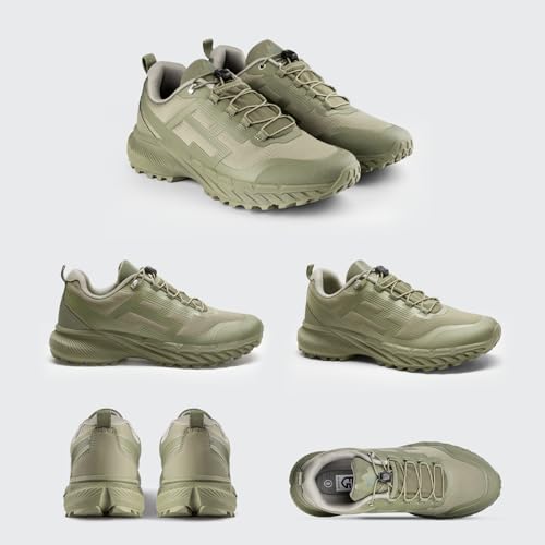 FREE SOLDIER Men's Trail Running Hiking Tactical Shoes - Breathable Lightweight Non-Slip Outdoor Sneakers for Walking Gym ...