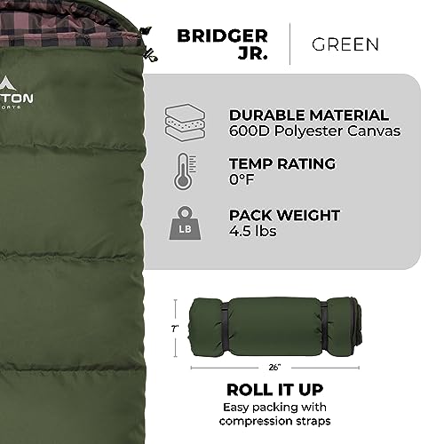 Teton Junior, 20 Degree and 0 Degree Sleeping Bags. Finally, Sleeping Bag for Boys, Girls, All Kids, Warm and Comfortable,...