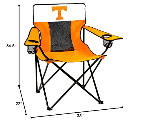 Logo Brands NCAA Georgia Bulldogs Elite Portable Chair - Premium Outdoor Chair with Cup Holder, Powder-Coated Steel Frame,...