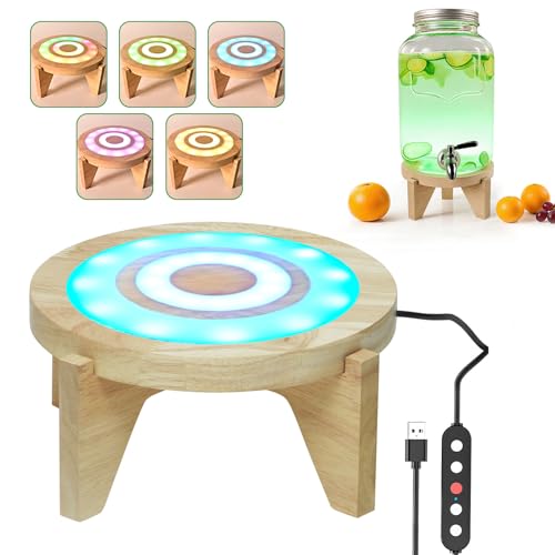 LED Drink Dispenser Stand, Beverage Dispenser Holder with16 Lighting Effects for Home, Parties, and Catering Events, Holde...