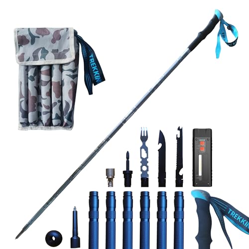 Versatile Trekking Pole with Accessories - Ideal for Hiking with Excellent Foam Grip Lightweight, Durable Tungsten Carbon ...