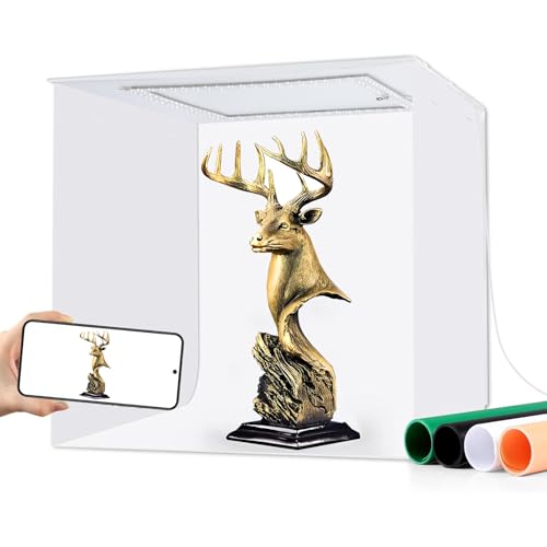 DIYLooks Portable Photo Studio Light Box, Photo Light Box, 16"x16"x16" Professional Dimmable Shooting Tent Kit with CRI >9...