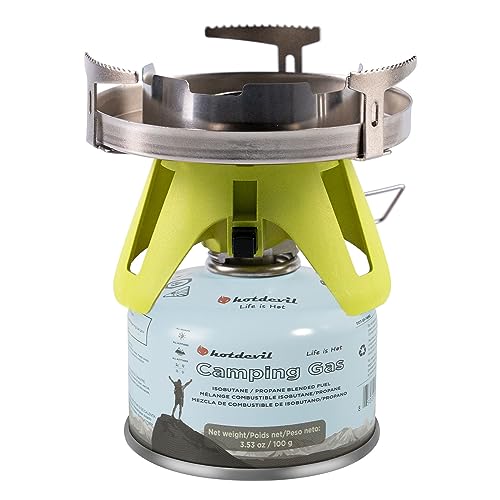 Hotdevil Bottletop Propane Camping Stove Portable 1-Burner Adjustable Stove with Wind Baffles Pressure Regulator equivalen...