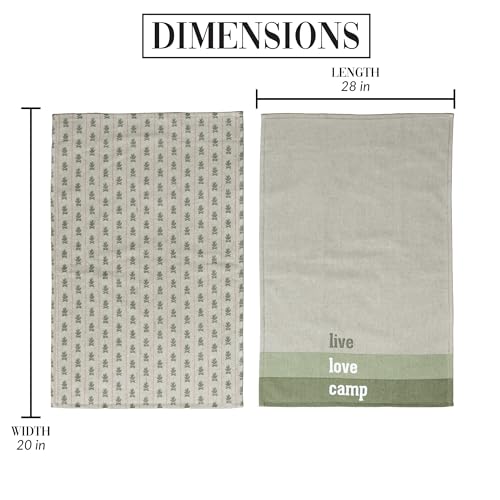 Pavilion Gift Company - Live Love Camp - Tea Towel Set of 2 Woodsy Outdoorsy Adventure Cabin Camping Camper Camp RV Tent