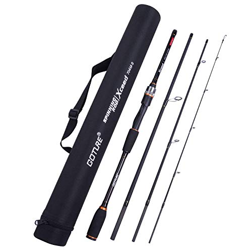 Goture Travel Fishing Rods, 4 Piece Fishing Pole with Case/Bag, Casting/Spinning Rod,Ultralight Fishing Baitcasting Rod 7f...