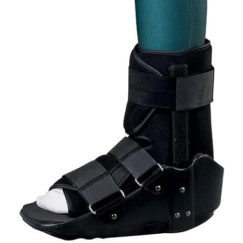 Medline Standard Ankle Walkers, Skid-Resistant, Short, Size Medium, Low Profile, Adjustable Straps, Rocker Bottom, Fits Left or Right Leg, 1 Each