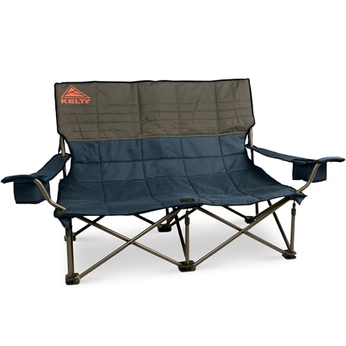 Kelty Low Loveseat Oversized 2-Person Heavy Duty Folding Camp Chair, Double Seat for Soccer Games, Tailgating, Beach Days...