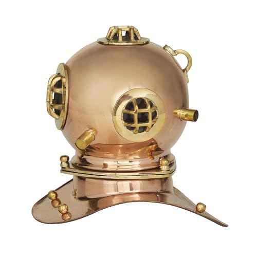 Deco 79 Metal Diver Helmet, 8" x 7" x 8", Brass