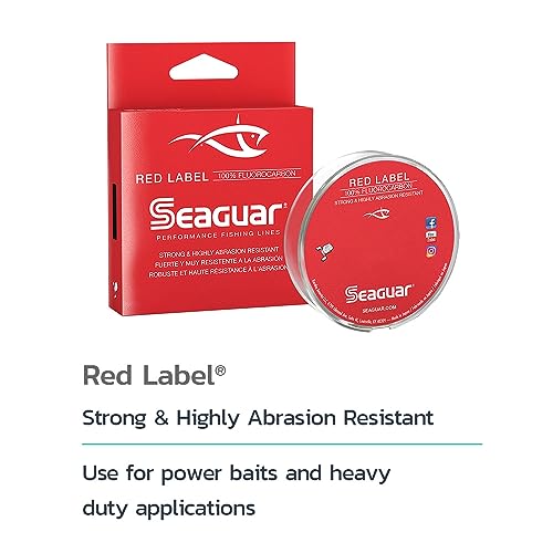 Seaguar Red Label Fishing Line for Power Baits & Heavy-Duty Applications, Freshwater, 100% Fluorocarbon, Clear, Multiple S...
