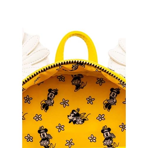 Loungefly Minnie Mouse Daisies Mini Backpack BlackWhiteYellow