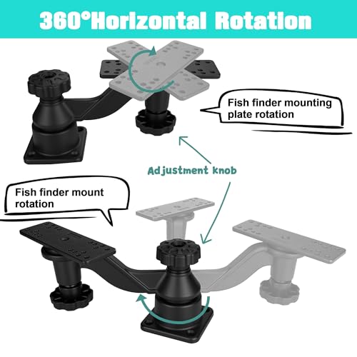 Velpaw MOUNTS Swing Arm Fish Finder Mount, All Aluminum Heavy Duty Marine Electronic Mount for Boats & Kayak,Built for Sal...