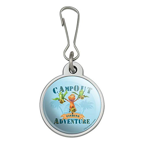 GRAPHICS & MORE Campout Fishing Adventure Dinosaur Train Jacket Handbag Purse Luggage Backpack Zipper Pull Charm