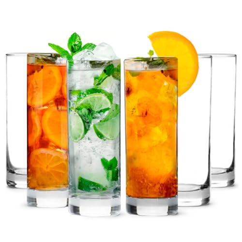 LEMONSODA Premium Highball Glass Set - Elegant Tom Collins Glasses Set of 6-12oz Tall Drinking Water Glasses - Bar Glasswa...