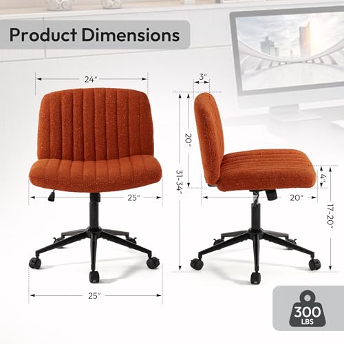 Dowinx Criss Cross Chair with Wheels, Preminum Fabric and Pocket Spring Cushion, Adjustable Swivel Wide Seat Computer Chai...