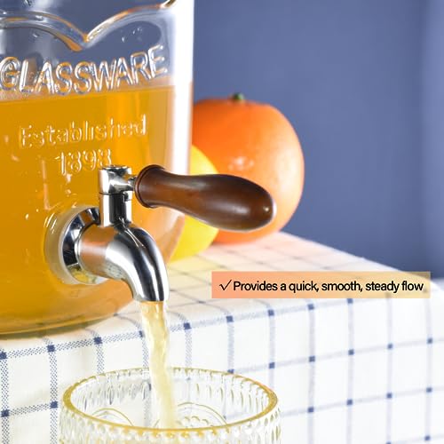Wongblee 2-Pack Stainless Steel Beverage Dispenser Replacement Spigot for Glass Jar, Water Jug, Fits 5/8 inch Opening, Pol...