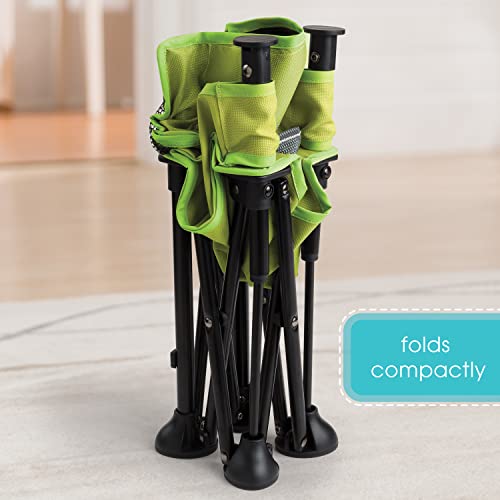 Summer by Bright Starts Pop 'N Sit Portable Booster Chair, Floor Seat, Indoor/Outdoor Use, Compact Fold, Green, 6 Mos - 3 Yrs