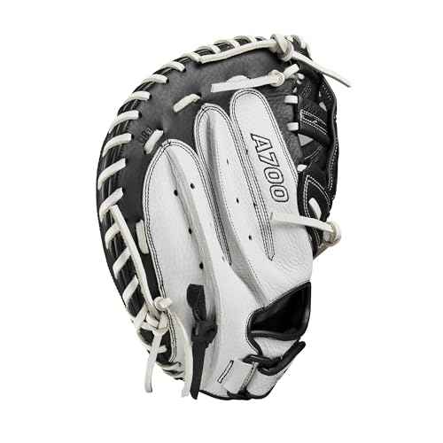 Wilson 2024 A700 FPCM 33" Fastpitch Catcher's Mitt - White/Black, Right Hand Throw