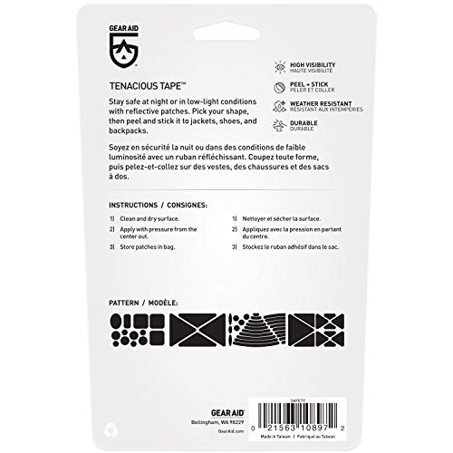 Gear AID Tenacious Tape Reflective Roll for Adding Visibility to Safety Jackets, Rain Gear, Bike, Shoes and Outdoor Gear, ...