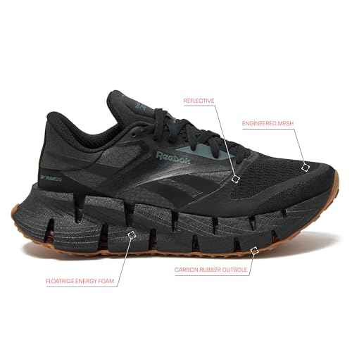 Reebok Floatzig Running Shoes for Women, Core Black/Pure Grey 6/Reebok Lee 3, 5.5