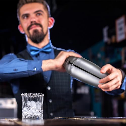 Nitial 9 Pcs Bar Cocktail Shaker Professional Stainless Steel Martini Drink Mixer Built-in Strainer for Bartending No Leak...