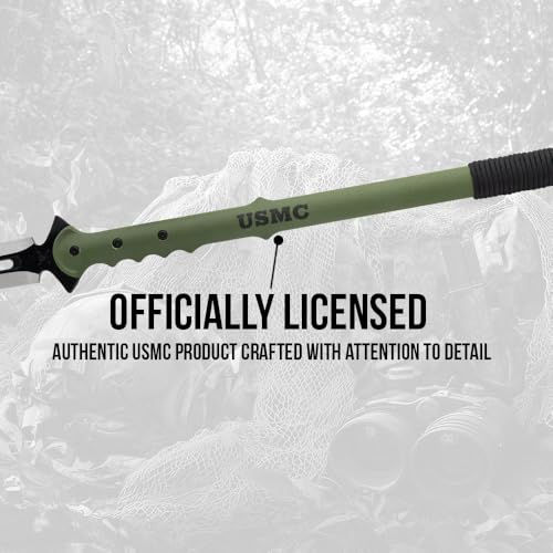 USMC Survival Spear | Officially Licensed United States Marine Corps Gear | 7 1/2" Stainless Steel Blade | OD Green Shaft...