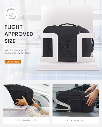 LOVEVOOK Travel Backpack,50L Carry On Backpack Large Fits 18" Laptop,TSA Personal Item Travel Bag with 3 Packing Cubes,Wat...