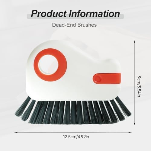 2 in 1 Groove Cleaning Brush Window Track Cleaning Tools, 2025 New Hard Bristle Crevice Cleaning Brush with Hidden Scraperfor Sliding Door Track, Window Sill, Shutter Door(Grey,2pcs)