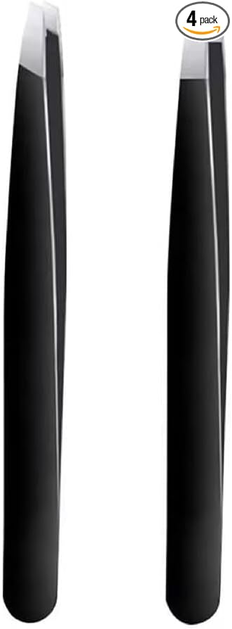 1-Pack Stainless Steel Tweezers for Splinter Removal, Eyebrows & Crafts, Non-Magnetic Hard Tip with Strong Hold, Durable M...