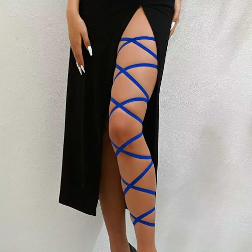 Mluiov Leg Wraps Rave 2 PCS Elastic Thigh Wrap Strap Concert Festival Costume Goth Steampunk Sexy Accessories for Women