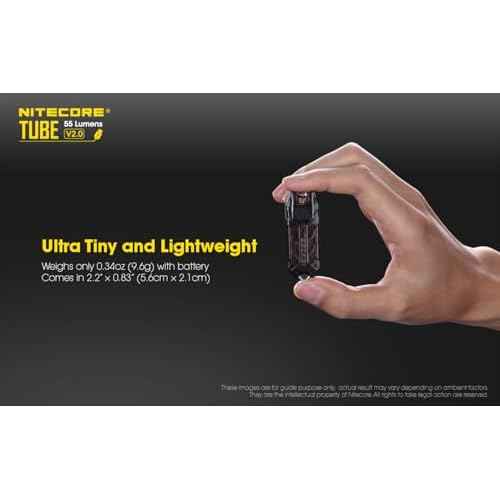 Nitecore Tube v2.0 55 Lumen USB Rechargeable Ultralight Keychain Flashlight (Jacinth)