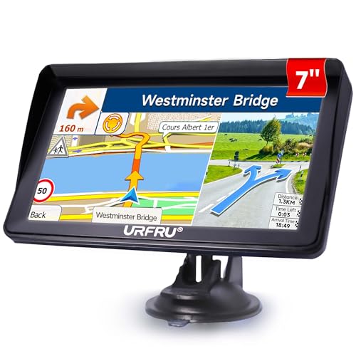 URFRU 7-Inch GPS Navigator for Car Truck RV Pickup, 2025 Offline Map with Free Updates Lifetime, Big HD Touchscreen, Satal...