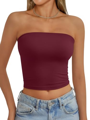 AUTOMET Tube Tops Strapless Crop Tops Basic Backless Sleeveless Bandeau Going Out Cute Summer Clothes Spring Outfits 2026