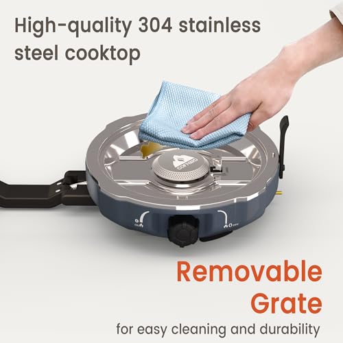 Cofiyard 20,000 BTUs 2 Burner Propane Camping Stove, Portable Folding Camp Stove with Adjustable Burners, Built-in Ignitio...
