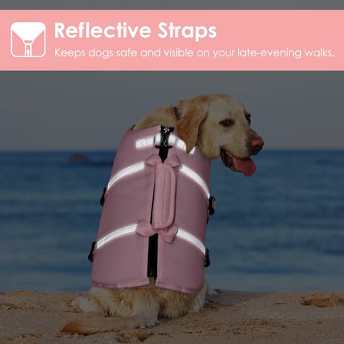 AOFITEE Dog Life Jacket High Flotation, Dog Life Vest for Swimming, Reflective Small Dogs Swimsuit Lifejacket with Zipper ...