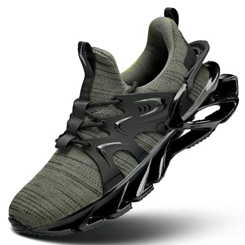 Men's Trail Runners Fashion Sneakers Breathable Mesh Running Shoes Blade Non Slip Casual Athletic Walking Shoes